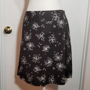Rafaella Petites Skirt * 12P * Black w/ flowers